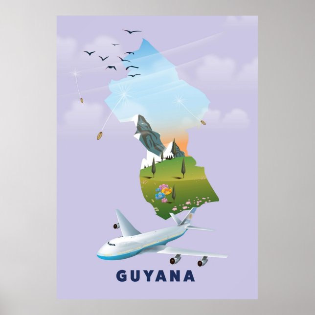 Guyana illustrated map poster (Front)
