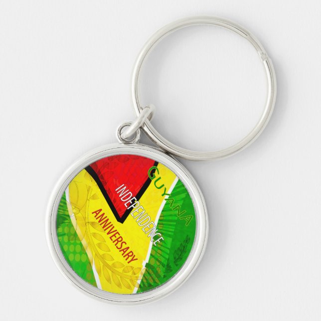 Guyana Independence Anniversary  Keychain (Front)