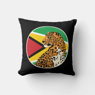 Guyana Jaguar Guyanese National Animal Flag Throw Pillow