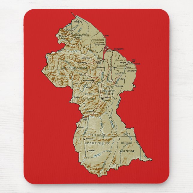 Guyana Map Mousepad (Front)