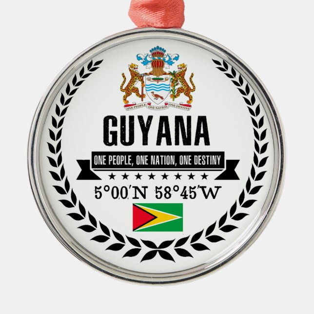 Guyana Metal Ornament (Front)