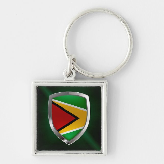Guyana Mettalic Emblem Keychain (Front)