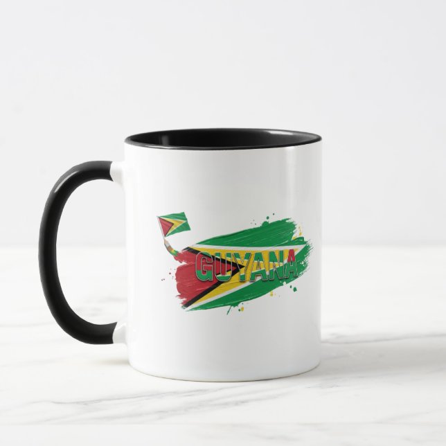 Guyana Paint Brush Design | Caribbean Pride Mug (Left)