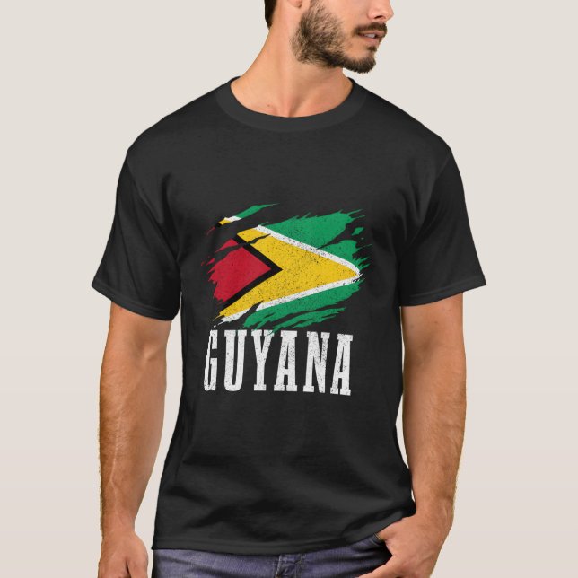 Guyana Pride Guyanese Flag Roots T-Shirt (Front)