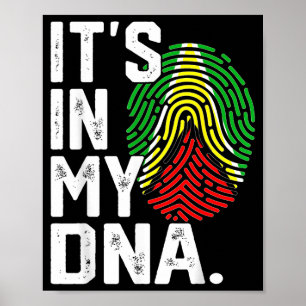 Guyana roots flag fingerprint graphic patriotic Gu Poster