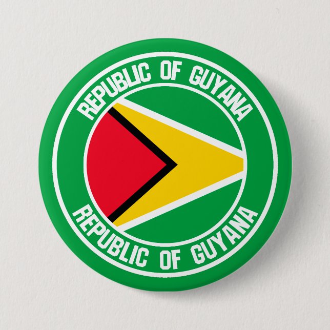 Guyana Round Emblem 3 Inch Round Button (Front)