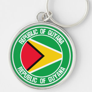 Guyana Round Emblem Keychain