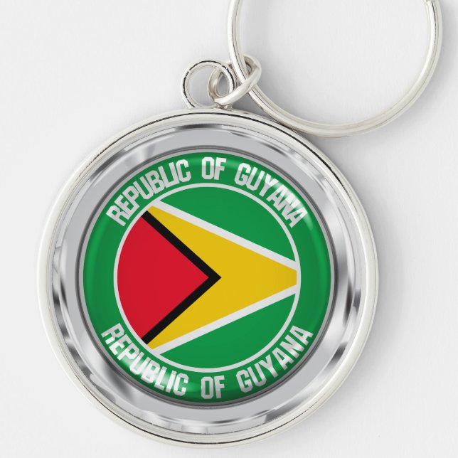 Guyana Round Emblem Keychain (Front)