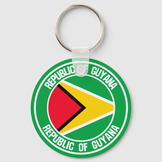 Guyana Round Emblem Keychain (Front)