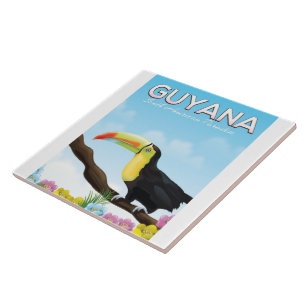 Guyana South american paradise travel poster Tile