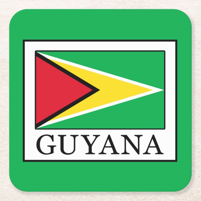 Guyana Square Paper Coaster (Front)