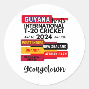 Guyana T-20 International Cricket Classic Round Sticker