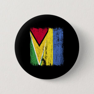 Guyana Ukraine Half Flag Guyanese Ukrainian Herita 2 Inch Round Button