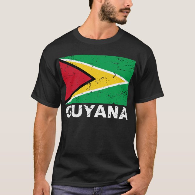 Guyana Vintage Flag T-Shirt (Front)