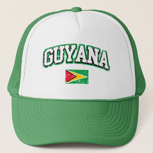 Guyana Vintage Flag Trucker Hat (Front)