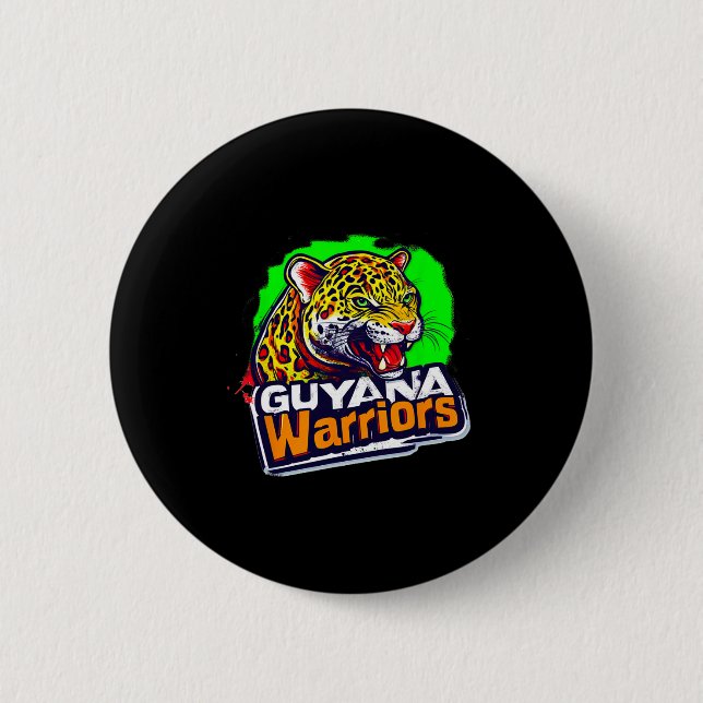 Guyana Warriors Patriotic Cricket  2 Inch Round Button (Front)