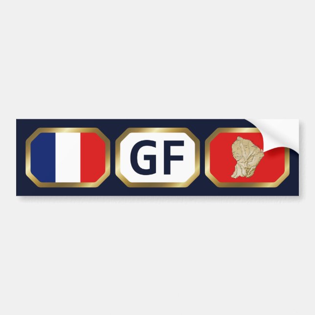 Guyane Flag Map Code Bumper Sticker (Front)