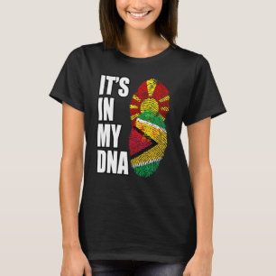 Guyanese And Macedonian Mix DNA Heritage Flag T-Shirt