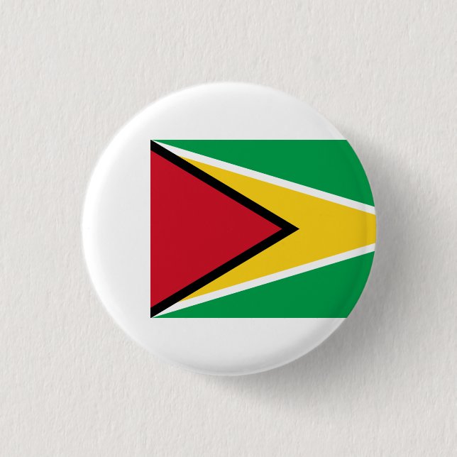 Guyanese Flag, Flag of Guyana 1 Inch Round Button (Front)