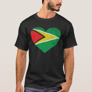 Guyanese Flag Heart I Love Guyana T-Shirt