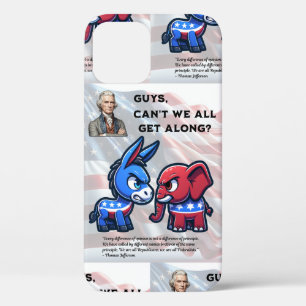 Guys Can't We All Get Along Election Design iPhone 12 Case