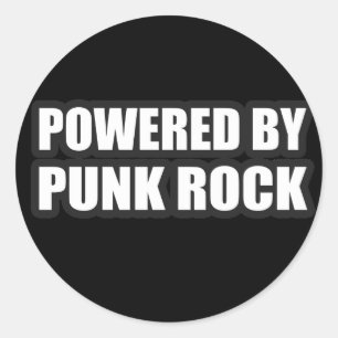 guys girls POWERED BY PUNK ROCK music Classic Round Sticker