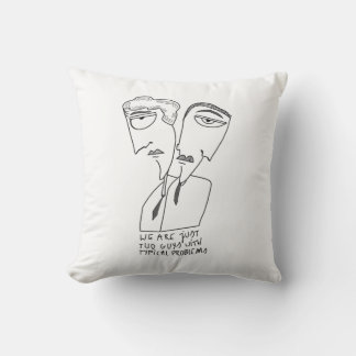 Guys mates friends gift cubism style black throw pillow