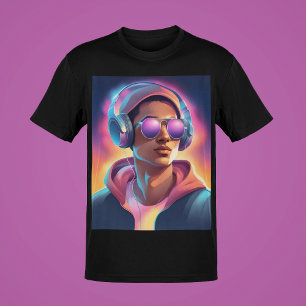 Guy's Music Portrait Cool Swag Young Guys Style T-Shirt