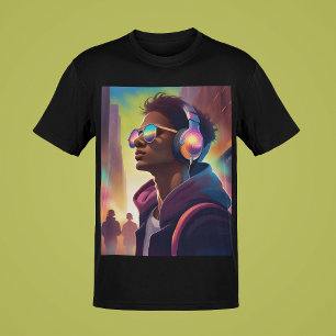Guy's Music Portrait Cool Swag Young Guys Style T-Shirt