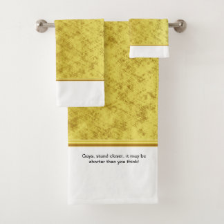 Guys, stand closer, it may be shorter than you thi bath towel set