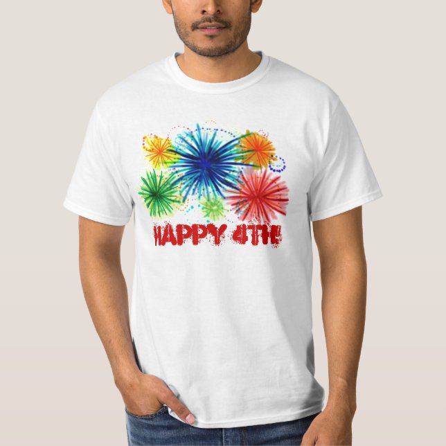 Guys value happy 4th shirt (Front)