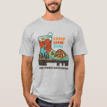 Guys Weekend Bachelor Party Camping T-shirt<br><div class="desc">Last camping trip before the wedding! Add these matching shirts to your bachelor party camping / hiking trip! Edit with your groom's name and details. This design features an illustration of a camping scene inside of a hiking boot.</div>
