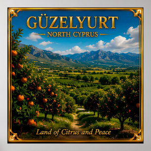Guzelyurt North Cyprus Green Valley Travel Memory Poster