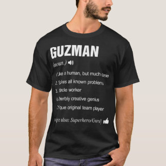 Guzman Name Definition Retro Family Funny T-Shirt