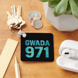GWADA 971 Madras Caribbean Pride of Guadeloupe Keychain