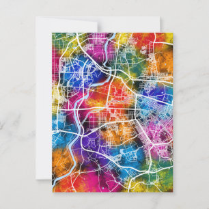 Gwangju South Korea City Map Postcard