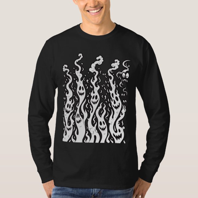 Gwosts Flames Men's Long Sleeve T-Shirt (Front)
