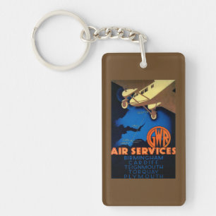 GWR Air Services Vintage PosterEurope Keychain