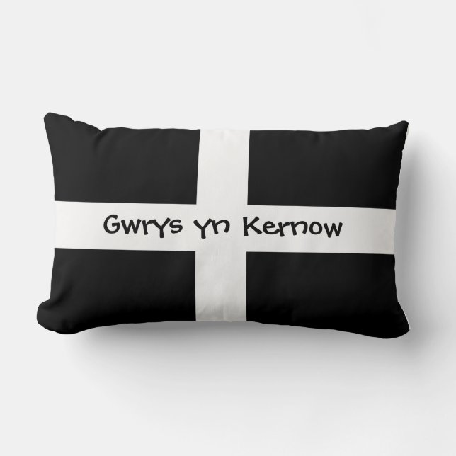 Gwrys yn Kernow - Made in Cornwall Lumbar Pillow (Front)