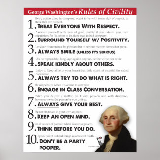 GW's Rules of Civility Poster