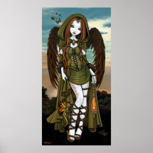 Gwyneth Sunset Dragon Lantern Angel Poster