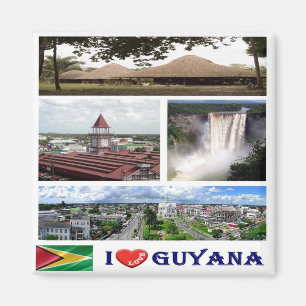GY - Guyana - I Love - Collage Magnet