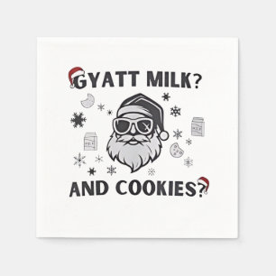 Gyatt Milk and Cookies Funny Santa Gen Alpha Napkin