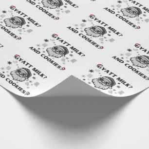Gyatt Milk and Cookies Funny Santa Gen Alpha Wrapping Paper