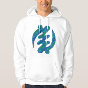 Gye Nyame Adinkra Blue Green Kente K16 Hoodie