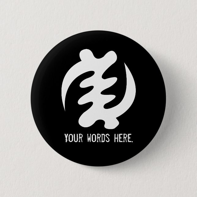 Gye Nyame | God is Supreme Symbol 2 Inch Round Button (Front)