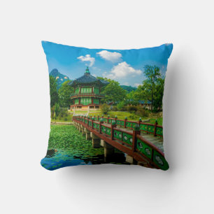 Gyeongbokgung Palace, South Korea, Throw Pillow