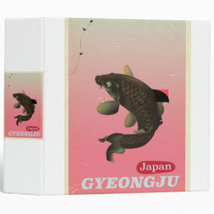 Gyeongju Korea vintage style travel poster Binder