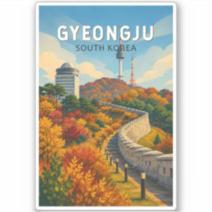 Gyeongju South Korea Illustration Travel Art