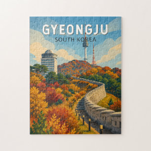 Gyeongju South Korea Illustration Travel Art Jigsaw Puzzle